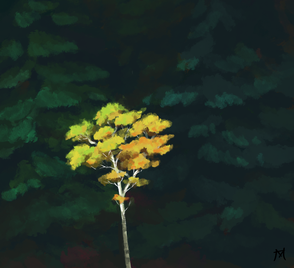 Yellow tree illustration